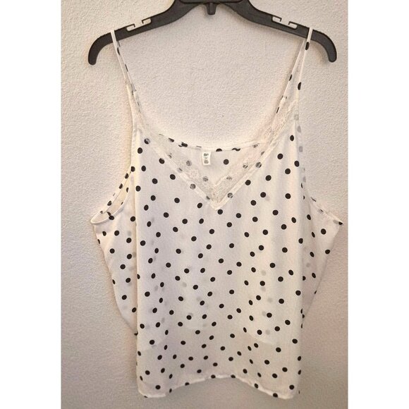 BP Polka Dot Lace Trim Camisole Adjustable Strap Tank Top Size 3X EUC - Picture 1 of 7